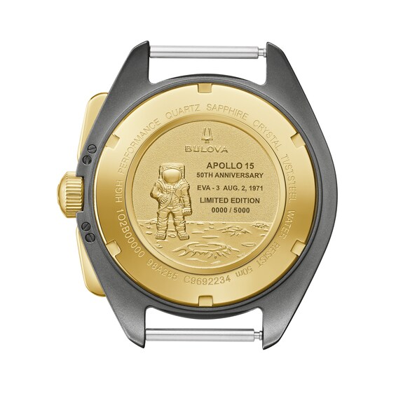 Men's Limited Edition Bulova Lunar Pilot Archive Series Two-Tone Chronograph Strap Watch with Grey Dial (Model: 98A285)