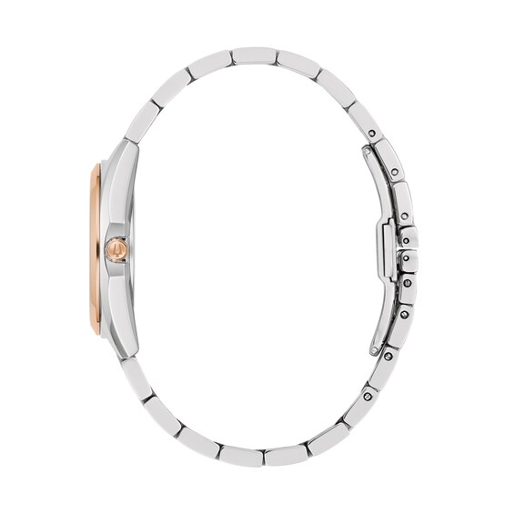 Ladies' Bulova Surveyor Diamond Accent Two-Tone Watch with Mother-of-Pearl Dial (Model: 98P207)