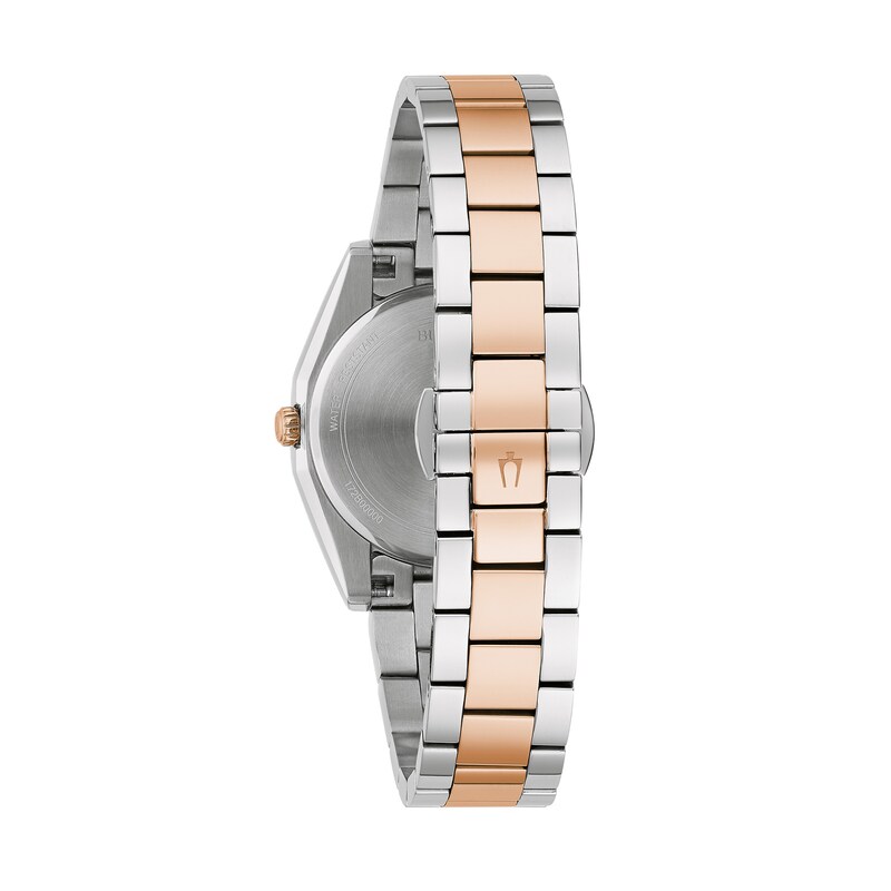 Ladies' Bulova Surveyor Diamond Accent Two-Tone Watch with Mother-of-Pearl Dial (Model: 98P207)