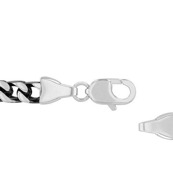 Men's 8.0mm Multi-Finish Reversible Franco Snake Chain Necklace in Solid Stainless Steel and Black IP - 24"