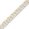 Thumbnail Image 1 of Men's 1/2 CT. T.W. Diamond Alternating Multi-Row Link Bracelet in Stainless Steel and Yellow IP - 8.5"