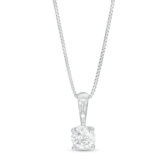 1/3 CT. Certified Diamond Solitaire Pendant in 14K White Gold (J/I2)