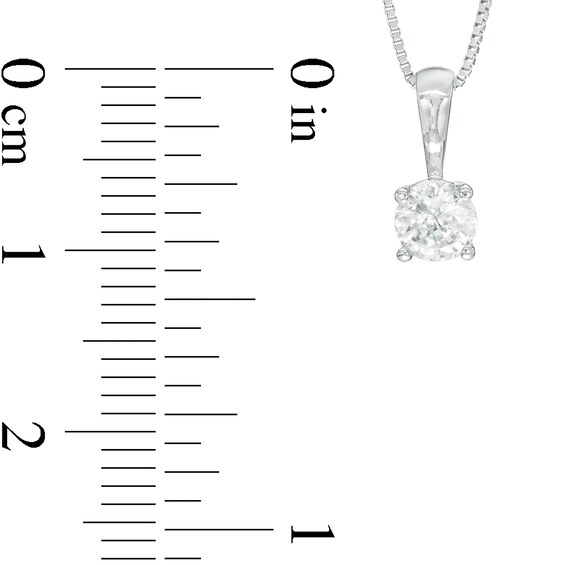 1/3 CT. Certified Diamond Solitaire Pendant in 14K White Gold (J/I2)