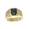 Thumbnail Image 0 of Men's Cushion-Cut Onyx and Diamond Accent Inlay Ring in 10K Gold