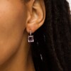 Thumbnail Image 2 of Emerald-Cut Ametrine and 1/20 CT. T.W. Diamond Drop Earrings in 10K Gold