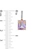 Thumbnail Image 3 of Emerald-Cut Ametrine and 1/20 CT. T.W. Diamond Drop Earrings in 10K Gold