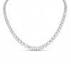 Thumbnail Image 0 of White Lab-Created Sapphire Graduated Tennis Necklace in Sterling Silver