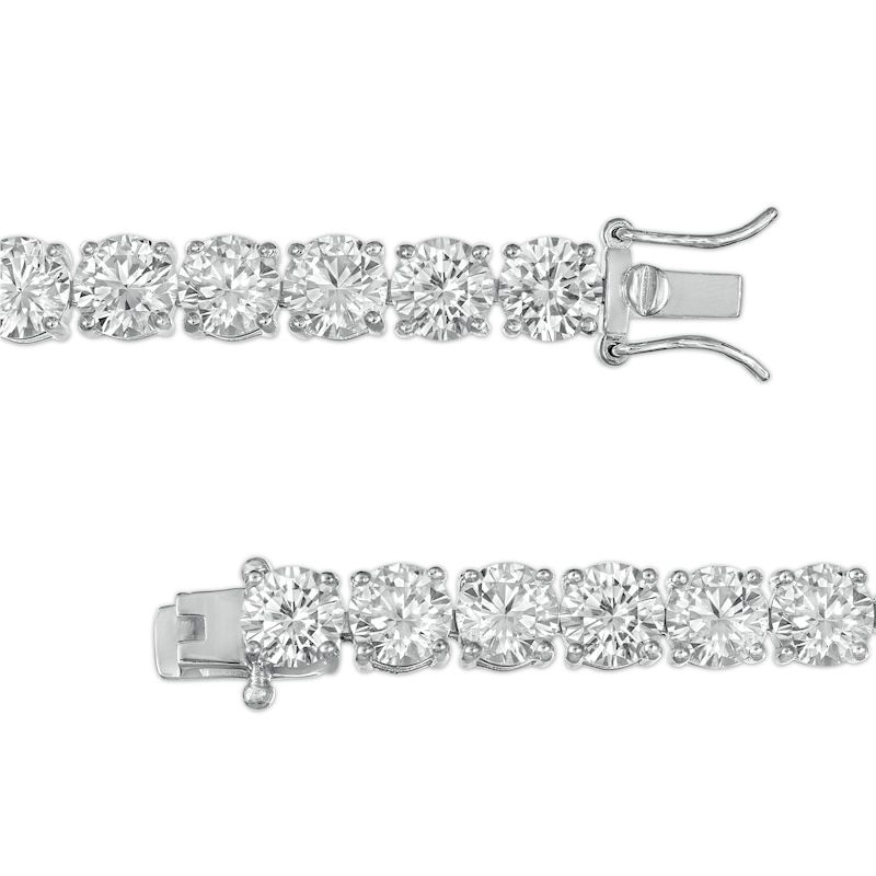 6.0mm White Lab-Created Sapphire Tennis Bracelet in Sterling Silver - 7.25"