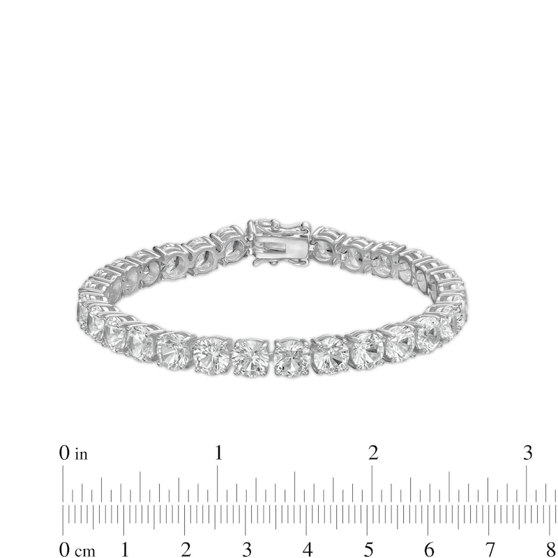 6.0mm White Lab-Created Sapphire Tennis Bracelet in Sterling Silver - 7.25"