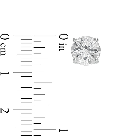 8.0mm White Lab-Created Sapphire Solitaire Stud Earrings in Sterling Silver