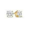 Thumbnail Image 1 of 8.0mm White Lab-Created Sapphire Solitaire Stud Earrings in 18K Gold Over Silver
