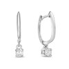 1/4 CT. T.W. Certified Asscher-Cut Diamond Solitaire Drop Earrings in 14K White Gold (I/VS2)
