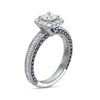 Thumbnail Image 1 of Vera Wang Love Collection Sapphire and 1 CT. T.W. Princess-Cut Diamond Frame Engagement Ring in 14K White Gold