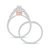 Thumbnail Image 3 of 1 CT. T.W. Oval Diamond Frame Bridal Set in 10K White Gold