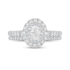Thumbnail Image 4 of 1 CT. T.W. Oval Diamond Frame Bridal Set in 10K White Gold