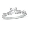 Thumbnail Image 1 of 3/4 CT. T.W. Certified Princess-Cut Diamond Twist Shank Engagement Ring in Platinum (I/SI2)