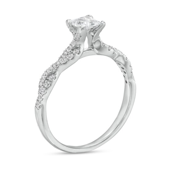 3/4 CT. T.w. Certified Princess-Cut Diamond Twist Shank Engagement Ring in Platinum (I/Si2)