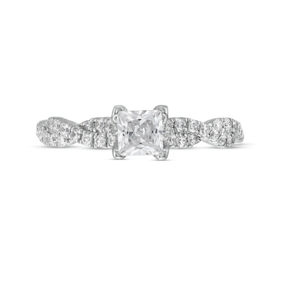 3/4 CT. T.w. Certified Princess-Cut Diamond Twist Shank Engagement Ring in Platinum (I/Si2)