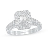 Thumbnail Image 1 of 1 CT. T.W. Emerald-Cut Diamond Frame Bridal Set in 10K White Gold