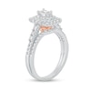 Thumbnail Image 2 of 1 CT. T.W. Emerald-Cut Diamond Frame Bridal Set in 10K White Gold