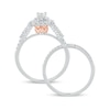 Thumbnail Image 3 of 1 CT. T.W. Emerald-Cut Diamond Frame Bridal Set in 10K White Gold