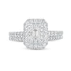 Thumbnail Image 4 of 1 CT. T.W. Emerald-Cut Diamond Frame Bridal Set in 10K White Gold