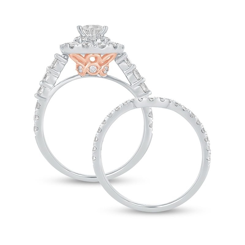 Main Image 3 of 2 CT. T.W. Pear-Shaped Diamond Frame Bridal Set in 14K White Gold