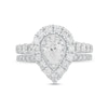 Thumbnail Image 4 of 2 CT. T.W. Pear-Shaped Diamond Frame Bridal Set in 14K White Gold
