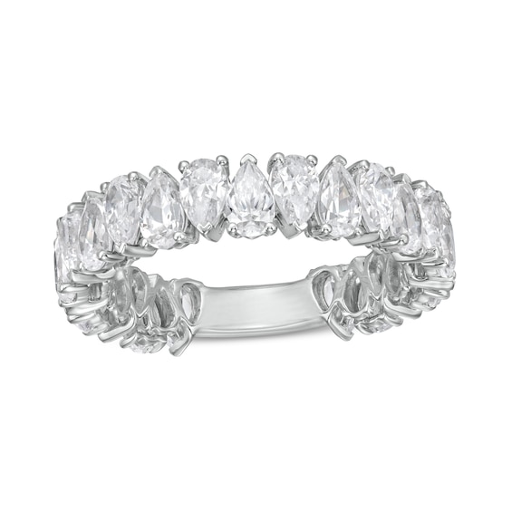 3 CT. T.w. Certified Pear-Shaped Lab-Grown Diamond Eternity Anniversary Band in 14K White Gold (F/Vs2)