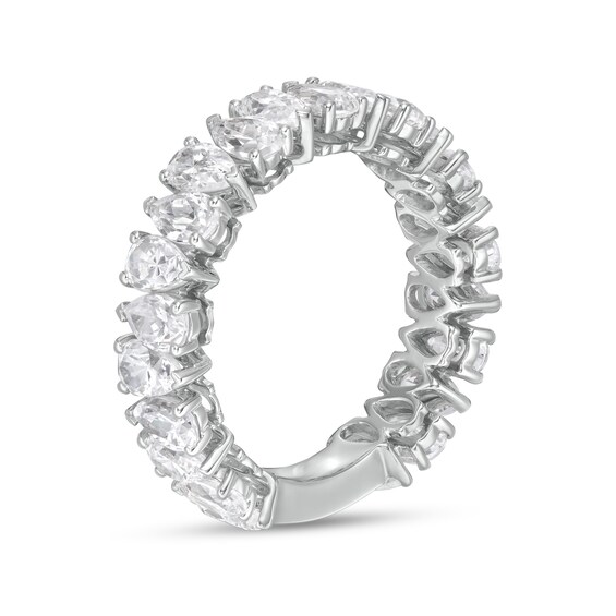 3 CT. T.w. Certified Pear-Shaped Lab-Grown Diamond Eternity Anniversary Band in 14K White Gold (F/Vs2)