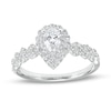 Thumbnail Image 1 of 1 CT. T.W. Pear-Shaped Diamond Double Frame Twist Shank Engagement Ring in 14K White Gold