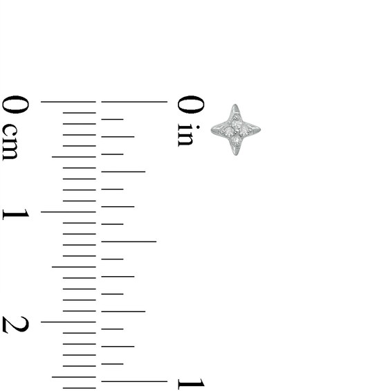 1/10 CT. T.w. Diamond Stars, Moons, and Lightning Bolts Three Pair Stud Earrings Set in Sterling Silver