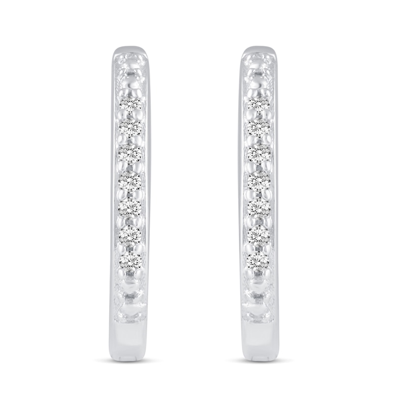 Main Image 9 of 1/10 CT. T.W. Diamond Solitaires, Suns, and Hoops Three Pair Earrings Set in Sterling Silver