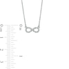 Thumbnail Image 3 of 0.084 CT. T.W. Diamond Linear Bar and Sideways Infinity Double Strand Necklace in Sterling Silver and Rose Rhodium