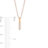 Thumbnail Image 4 of 0.084 CT. T.W. Diamond Linear Bar and Sideways Infinity Double Strand Necklace in Sterling Silver and Rose Rhodium