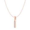 Thumbnail Image 7 of 0.084 CT. T.W. Diamond Linear Bar and Sideways Infinity Double Strand Necklace in Sterling Silver and Rose Rhodium
