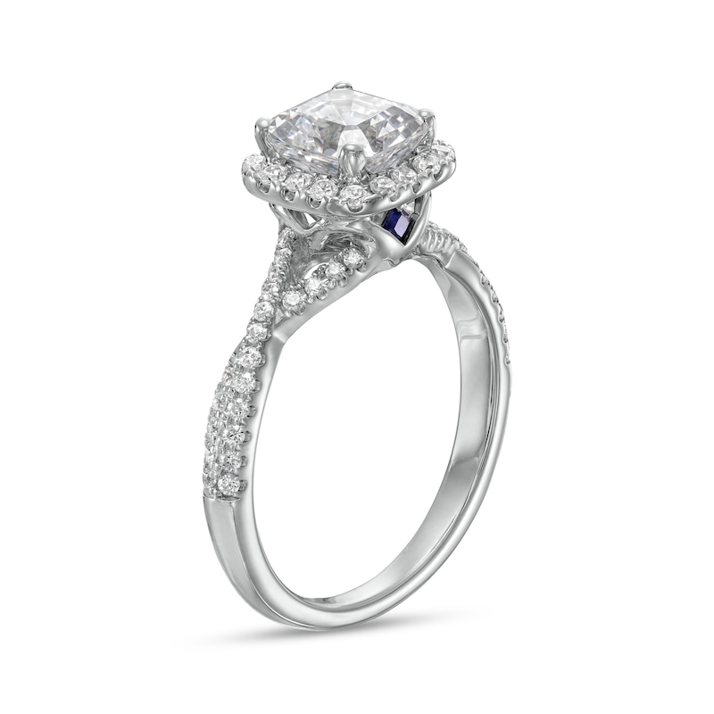 Vera Wang Love Collection 1-1/3 CT. T.W. Certified Asscher-Cut Diamond Frame Engagement Ring in 14K White Gold (I/SI2)