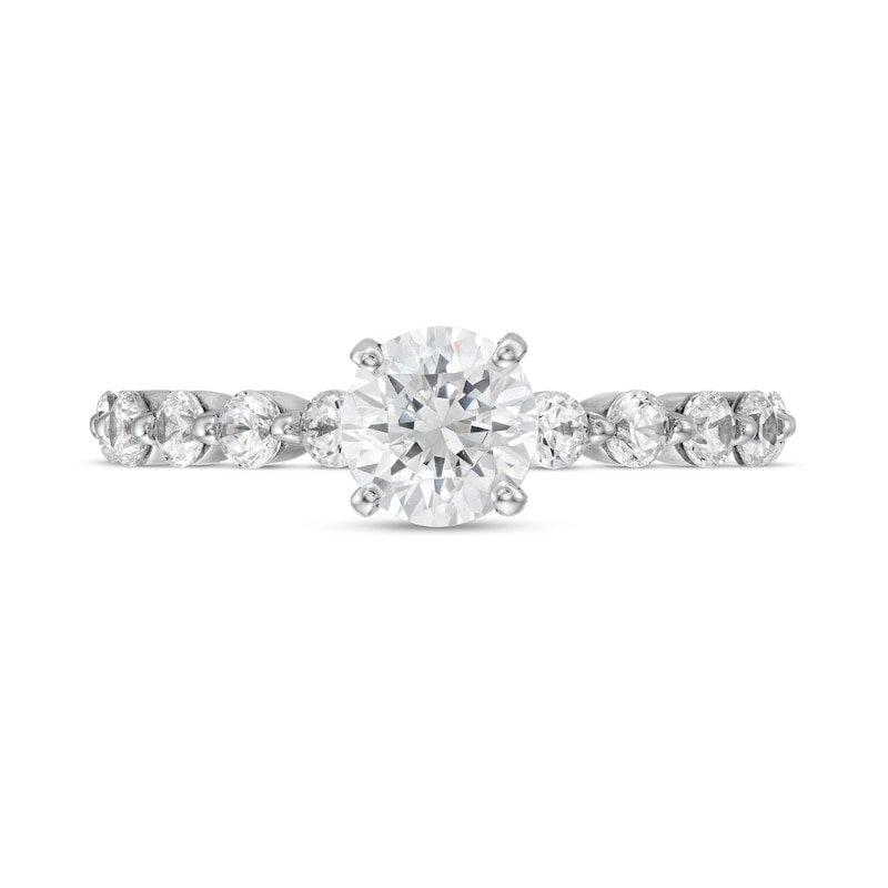 Main Image 4 of 1-1/4 CT. T.W. Certified Diamond Scallop Edge Engagement Ring in Platinum (I/SI2)