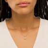 Thumbnail Image 2 of 7.0mm Aquamarine Solitaire Rope-Textured Frame and Drop Pendant in Sterling Silver and 10K Gold
