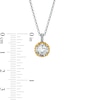 Thumbnail Image 3 of 7.0mm White Topaz Solitaire Rope-Textured Frame and Drop Pendant in Sterling Silver and 10K Gold