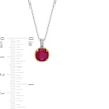 Thumbnail Image 2 of 7.0mm Ruby Solitaire Rope-Textured Frame and Drop Pendant in Sterling Silver and 10K Gold