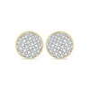 Thumbnail Image 1 of 1/6 CT. T.W. Diamond Disc Stud Earrings in Sterling Silver with 14K Gold Plate