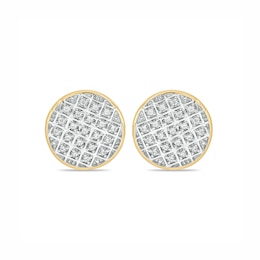 1/6 CT. T.W. Diamond Disc Stud Earrings in Sterling Silver with 14K Gold Plate