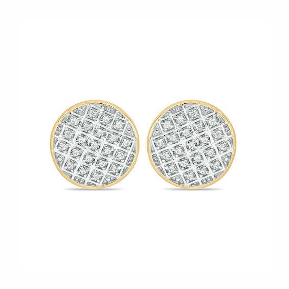 1/6 CT. T.w. Diamond Disc Stud Earrings in Sterling Silver with 14K Gold Plate
