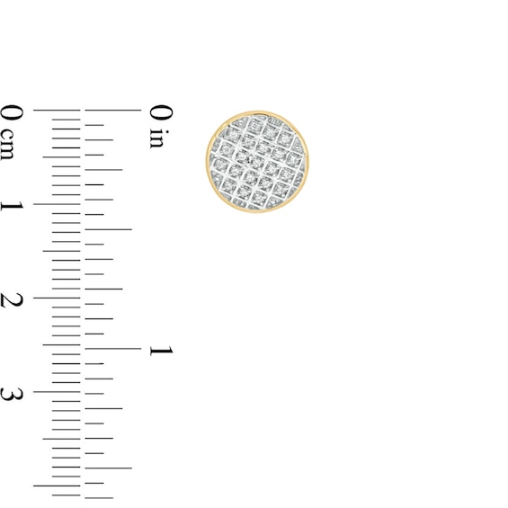 1/6 CT. T.w. Diamond Disc Stud Earrings in Sterling Silver with 14K Gold Plate