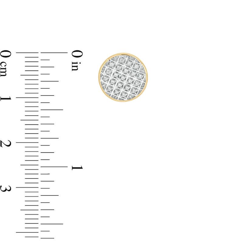 Main Image 3 of 1/6 CT. T.W. Diamond Disc Stud Earrings in Sterling Silver with 14K Gold Plate