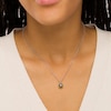 Thumbnail Image 2 of 7.0mm Blue Sapphire Solitaire Rope-Textured Frame and Drop Pendant in Sterling Silver and 10K Gold
