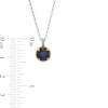 Thumbnail Image 3 of 7.0mm Blue Sapphire Solitaire Rope-Textured Frame and Drop Pendant in Sterling Silver and 10K Gold