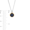 Thumbnail Image 2 of 7.0mm Blue Sapphire Solitaire Rope-Textured Frame and Drop Pendant in Sterling Silver and 10K Gold