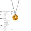 Thumbnail Image 2 of 7.0mm Citrine Solitaire Rope-Textured Frame and Drop Pendant in Sterling Silver and 10K Gold